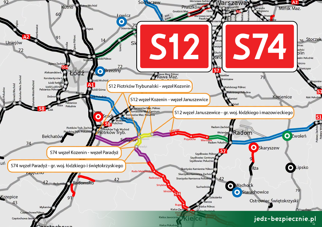Decyzje środowiskowe dla przebiegu S12 i S74, województwo łódzkie